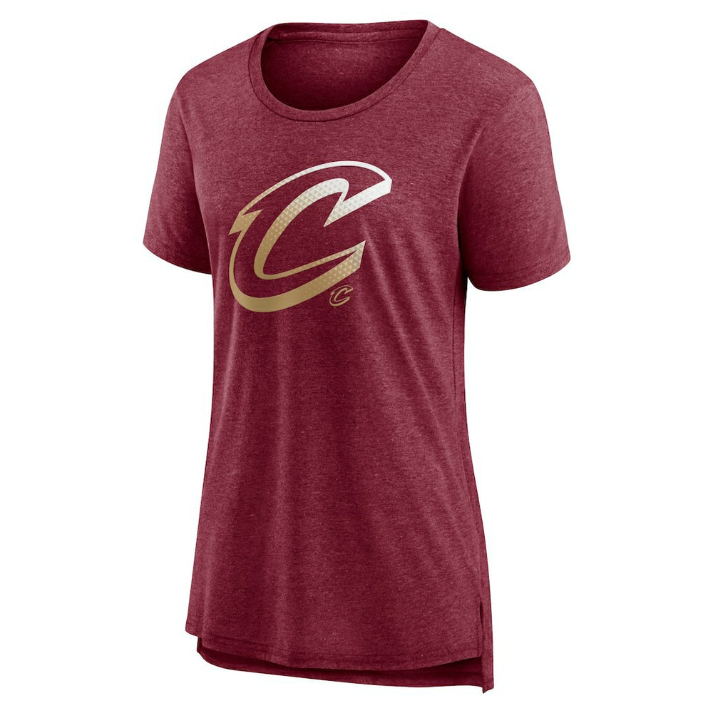 NBA - Cleveland Cavaliers Women's Gradient Logo Tri-Blend T-Shirt - Heather Wine