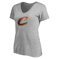 NBA - Cleveland Cavaliers Women's Primary Team Logo V-Neck T-Shirt - Heathered Gray