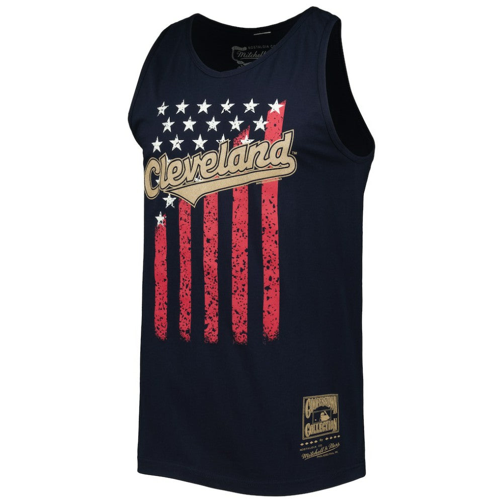 Cleveland Guardians Mitchell & Ness Cooperstown Collection Stars and Stripes Tank Top Clearance