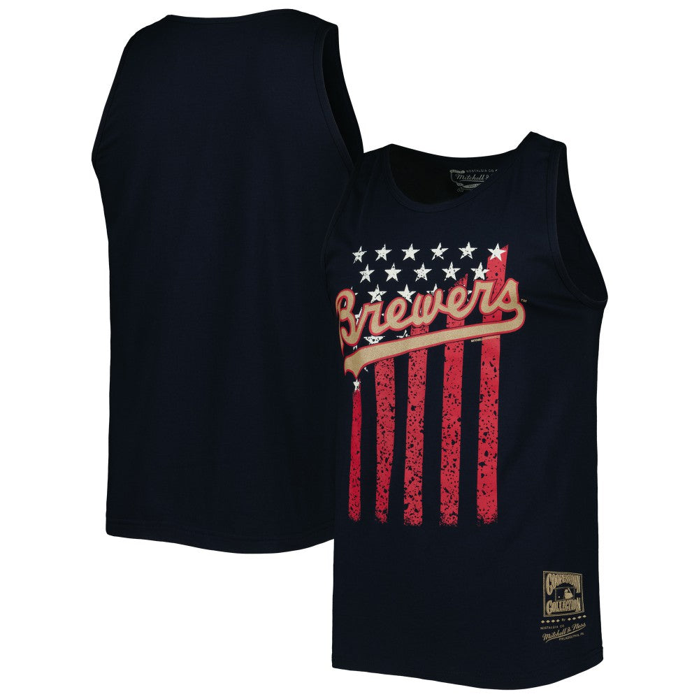Milwaukee Brewers Mitchell & Ness Cooperstown Collection Stars and Stripes Tank Top for sale