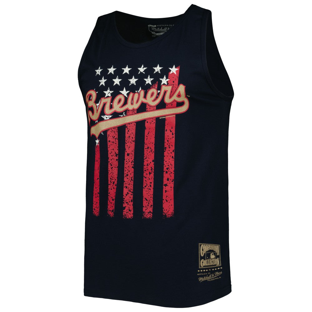 Milwaukee Brewers Mitchell & Ness Cooperstown Collection Stars and Stripes Tank Top for sale