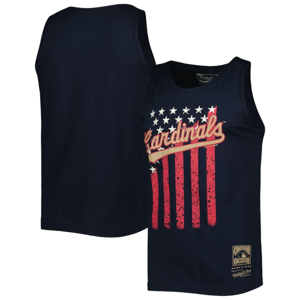 St. Louis Cardinals Mitchell & Ness Cooperstown Collection Stars and Stripes Tank Top for sale