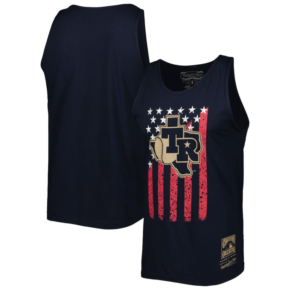 Texas Rangers Mitchell & Ness Cooperstown Collection Stars and Stripes Tank Top Clearance