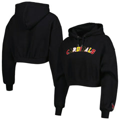 Arizona Cardinals The Wild Collective Women's Cropped Pullover Hoodie Black - NFL