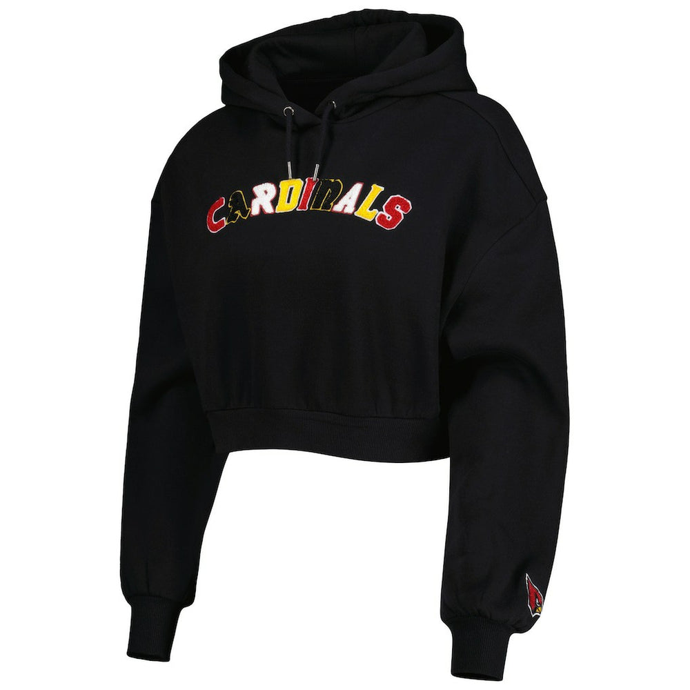 Arizona Cardinals The Wild Collective Women's Cropped Pullover Hoodie Black - NFL