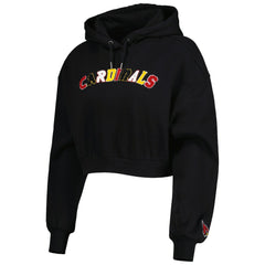 Arizona Cardinals The Wild Collective Women's Cropped Pullover Hoodie Black - NFL