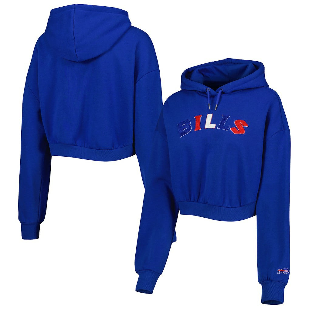 Buffalo Bills The Wild Collective Women's Cropped Pullover Hoodie Royal - NFL