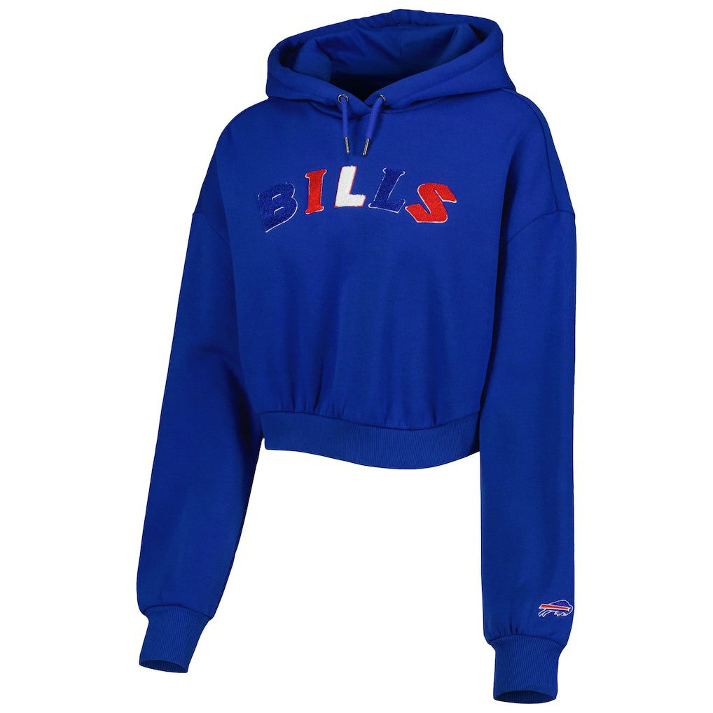 Buffalo Bills The Wild Collective Women's Cropped Pullover Hoodie Royal - NFL
