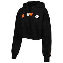 Cleveland Browns The Wild Collective Women's Cropped Pullover Hoodie Black - NFL