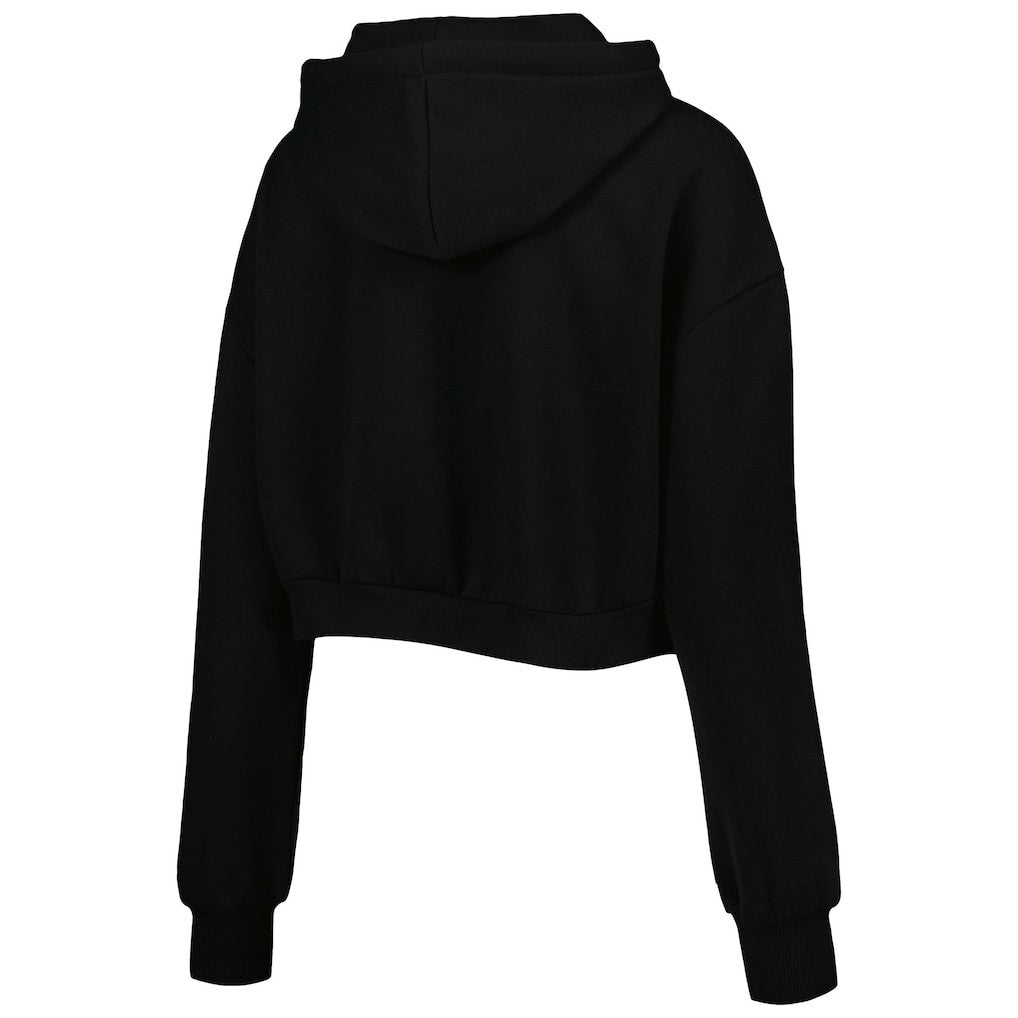 Cleveland Browns The Wild Collective Women's Cropped Pullover Hoodie Black - NFL