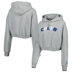 Indianapolis Colts The Wild Collective Women's Cropped Pullover Hoodie Gray - NFL