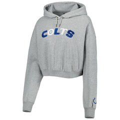Indianapolis Colts The Wild Collective Women's Cropped Pullover Hoodie Gray - NFL