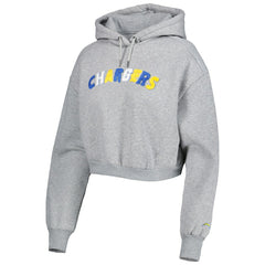 Los Angeles Chargers The Wild Collective Women's Cropped Pullover Hoodie Gray - NFL