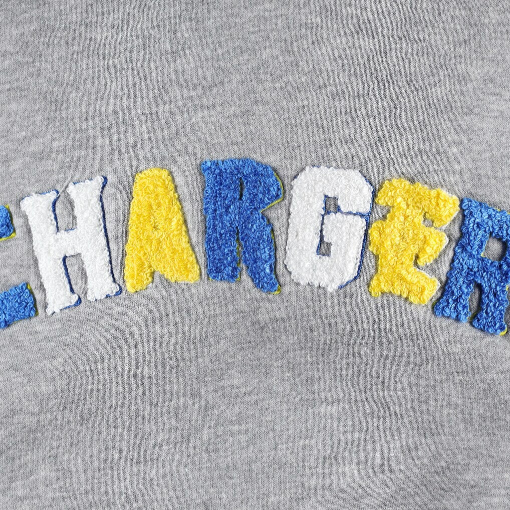 Los Angeles Chargers The Wild Collective Women's Cropped Pullover Hoodie Gray - NFL