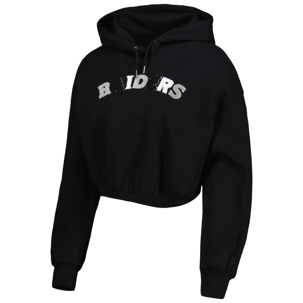 Las Vegas Raiders The Wild Collective Women's Cropped Pullover Hoodie Black - NFL