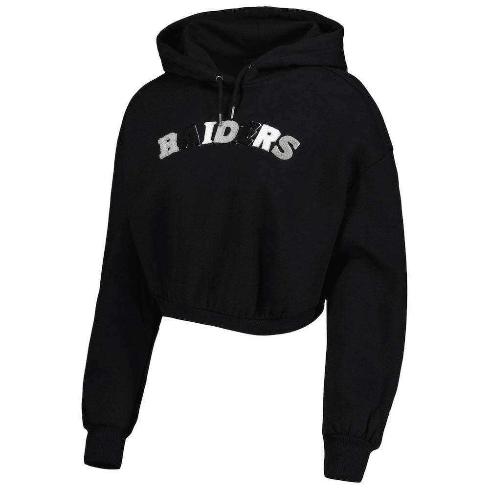 Las Vegas Raiders The Wild Collective Women's Cropped Pullover Hoodie Black - NFL