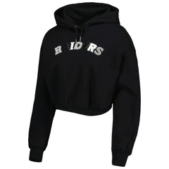 Las Vegas Raiders The Wild Collective Women's Cropped Pullover Hoodie Black - NFL