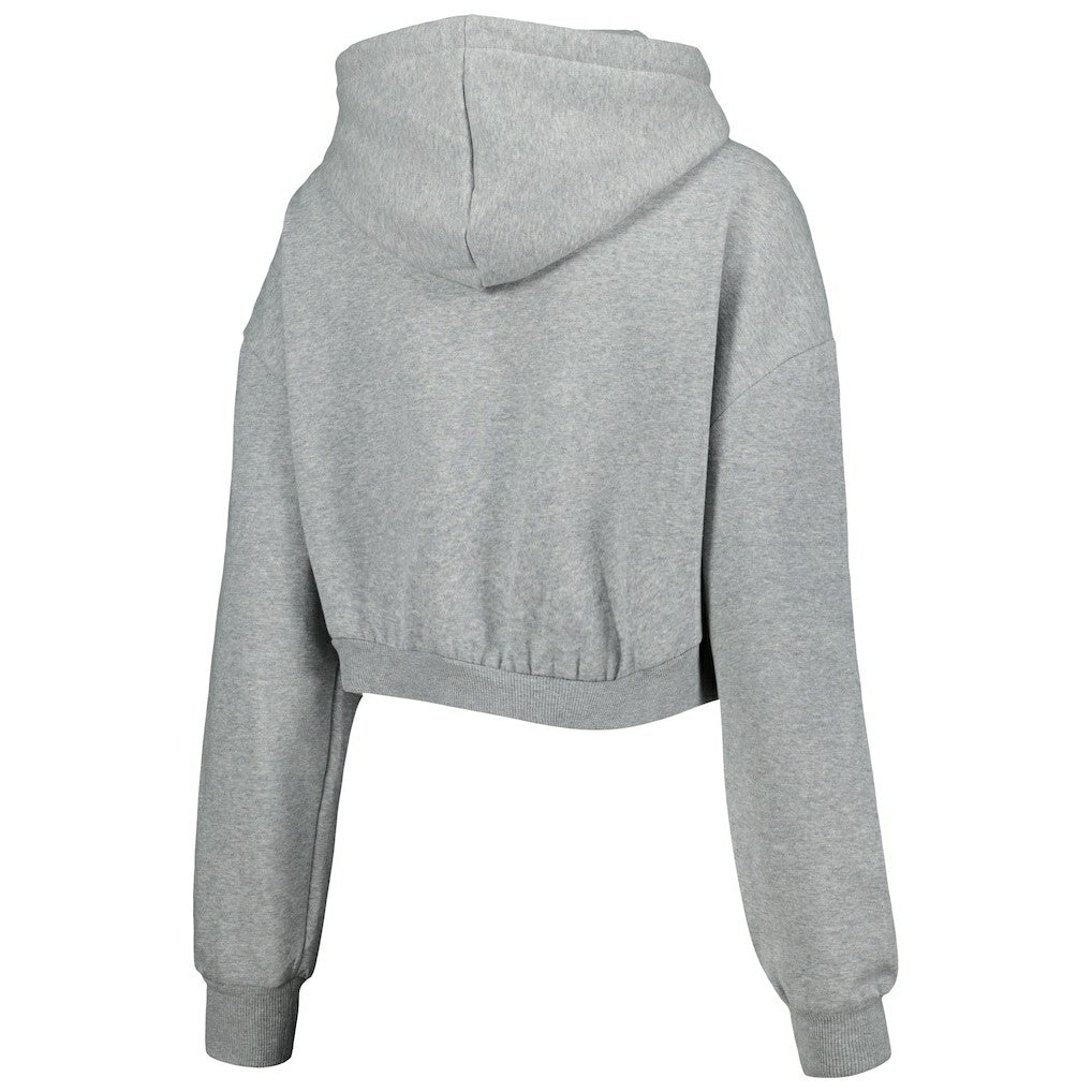 Pittsburgh Steelers The Wild Collective Women's Cropped Pullover Hoodie Gray - NFL