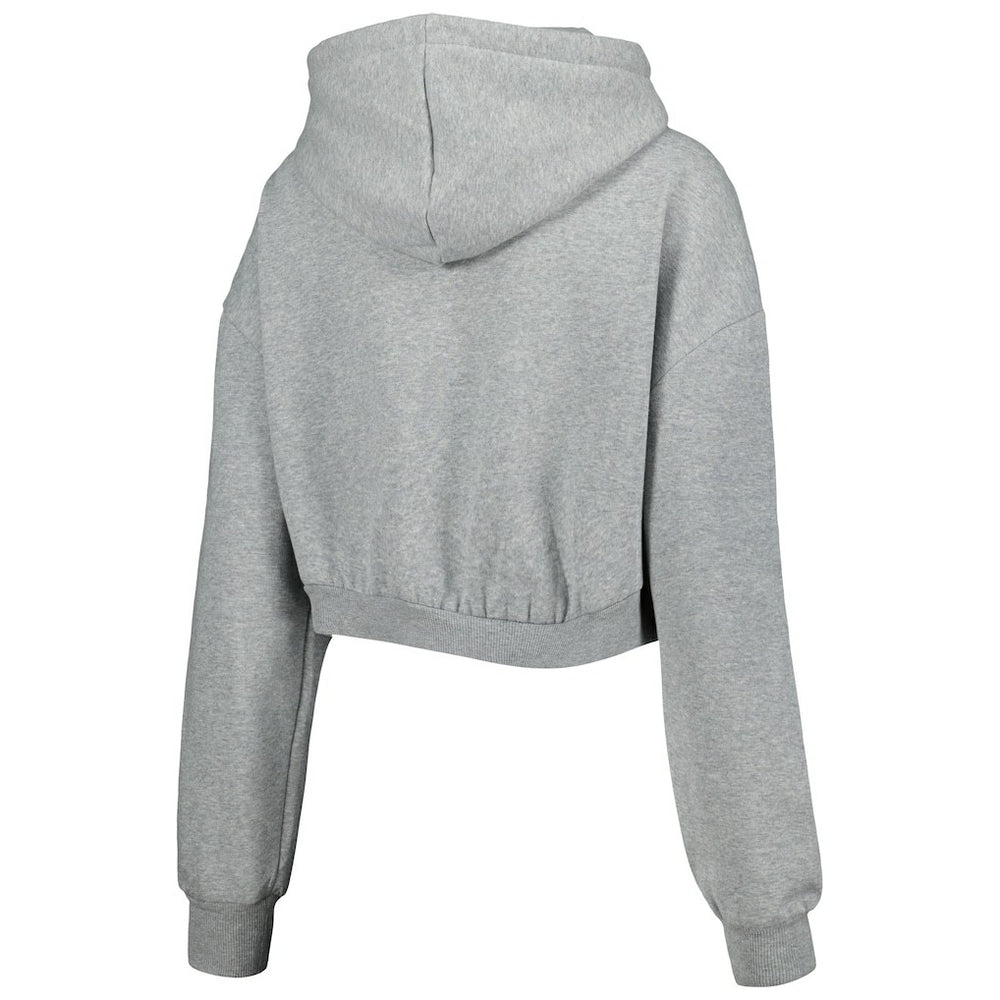 Pittsburgh Steelers The Wild Collective Women's Cropped Pullover Hoodie Gray - NFL