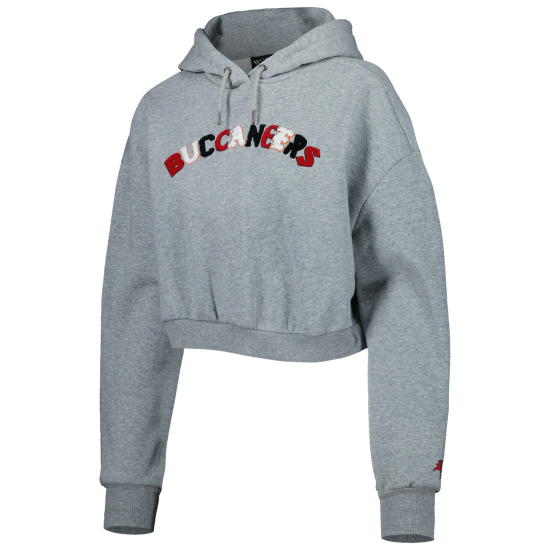 Tampa Bay Buccaneers The Wild Collective Women's Cropped Pullover Hoodie Gray - NFL