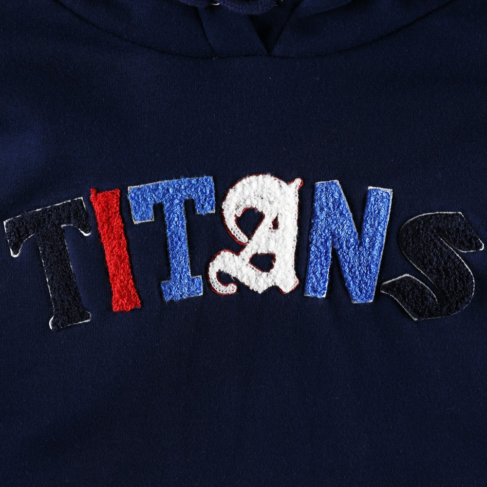 Tennessee Titans The Wild Collective Women's Cropped Pullover Hoodie Navy - NFL