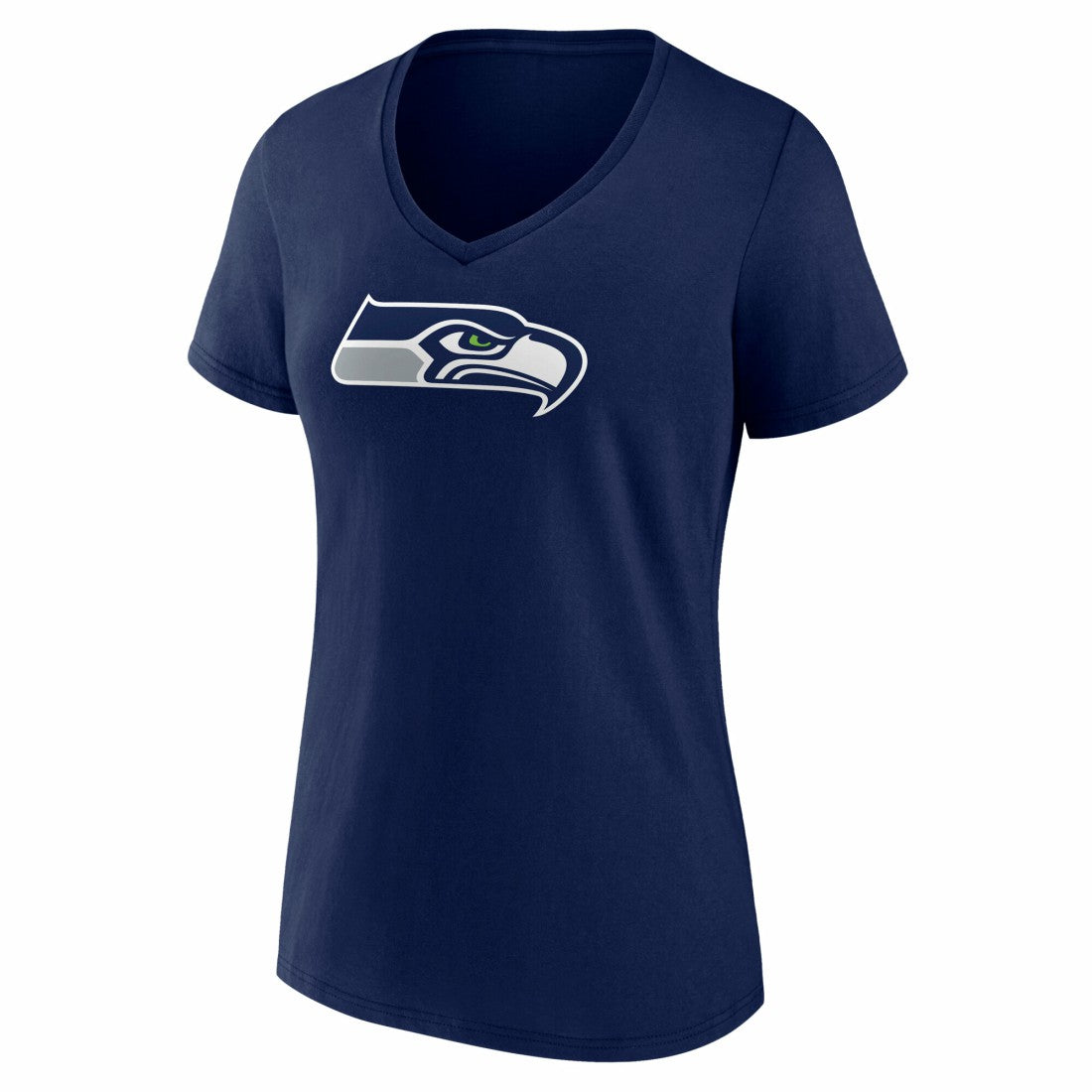 Seattle Seahawks Women's Icon Primary Logo V-Neck T-Shirt College Navy - Fanatics