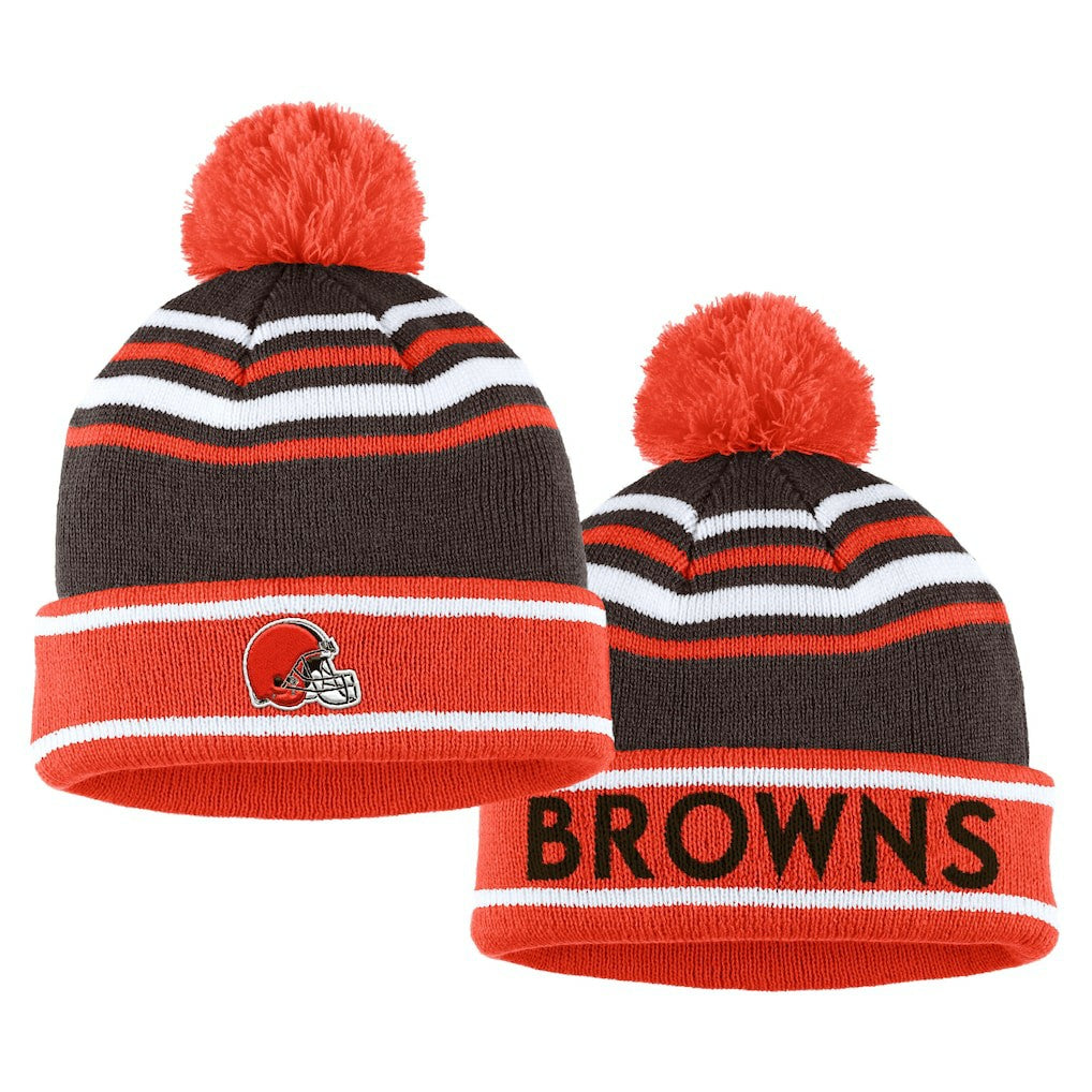 Cleveland Browns WEAR by Erin Andrews Women's Colorblock Cuffed Knit Hat with Pom and Scarf Set Orange - NFL
