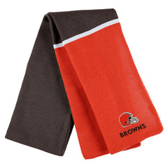 Cleveland Browns WEAR by Erin Andrews Women's Colorblock Cuffed Knit Hat with Pom and Scarf Set Orange - NFL