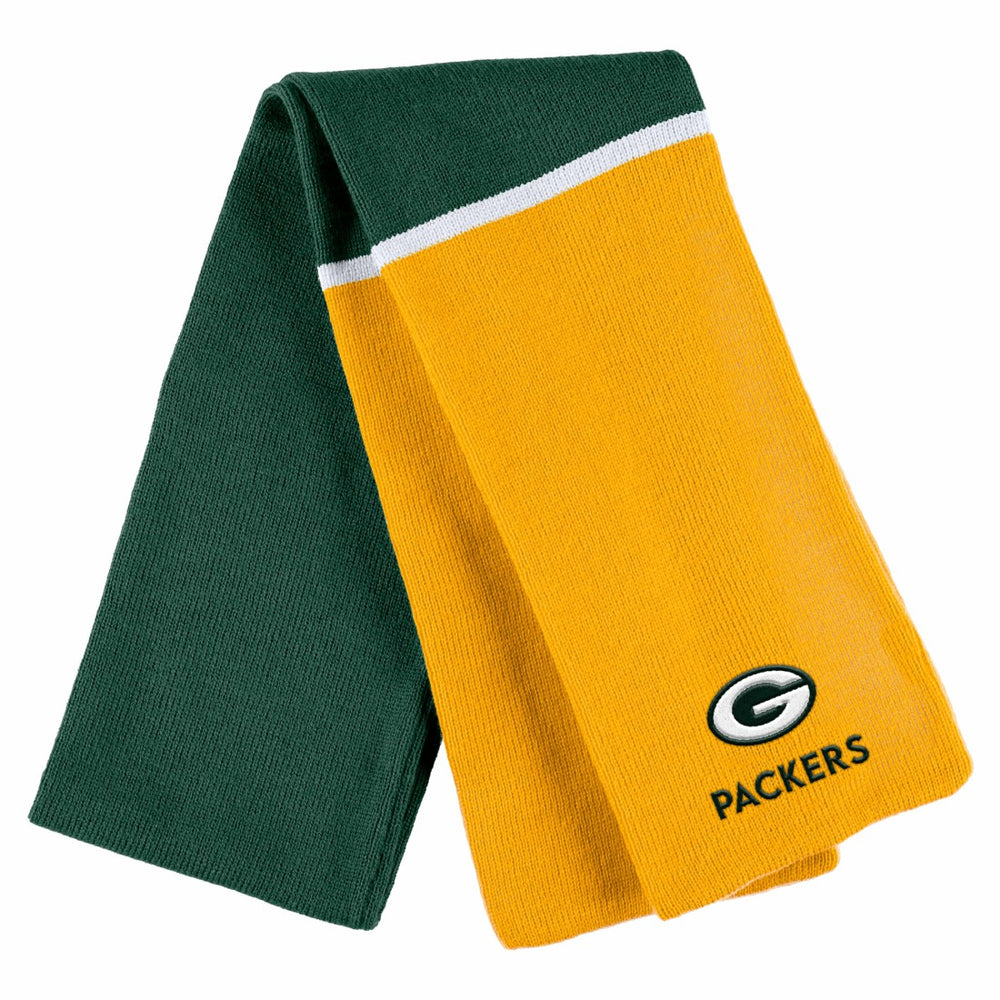 Green Bay Packers WEAR by Erin Andrews Women's Colorblock Cuffed Knit Hat with Pom and Scarf Set Green - NFL