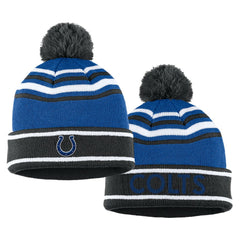 Indianapolis Colts WEAR by Erin Andrews Women's Colorblock Cuffed Knit Hat with Pom and Scarf Set Royal - NFL