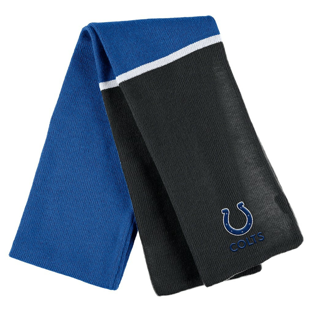 Indianapolis Colts WEAR by Erin Andrews Women's Colorblock Cuffed Knit Hat with Pom and Scarf Set Royal - NFL