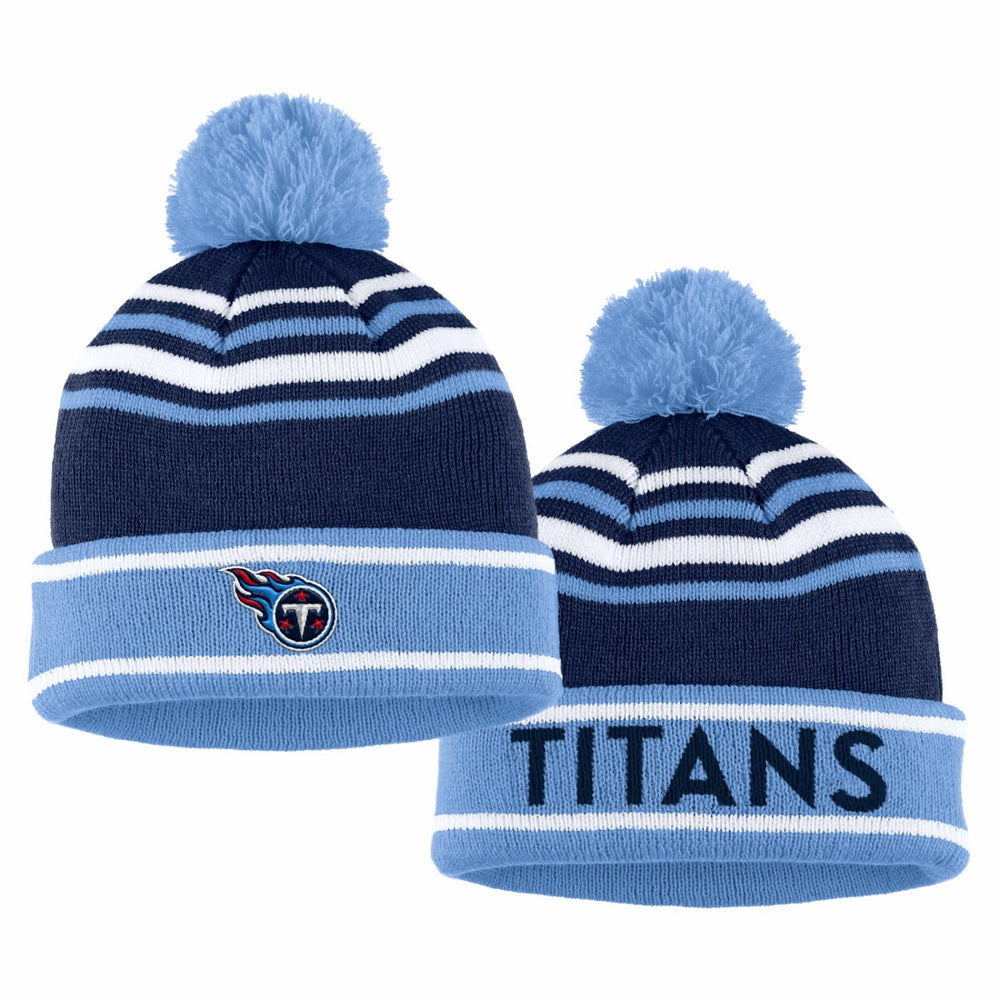 Tennessee Titans WEAR by Erin Andrews Women's Colorblock Cuffed Knit Hat with Pom and Scarf Set Navy - NFL