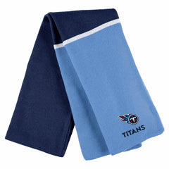 Tennessee Titans WEAR by Erin Andrews Women's Colorblock Cuffed Knit Hat with Pom and Scarf Set Navy - NFL