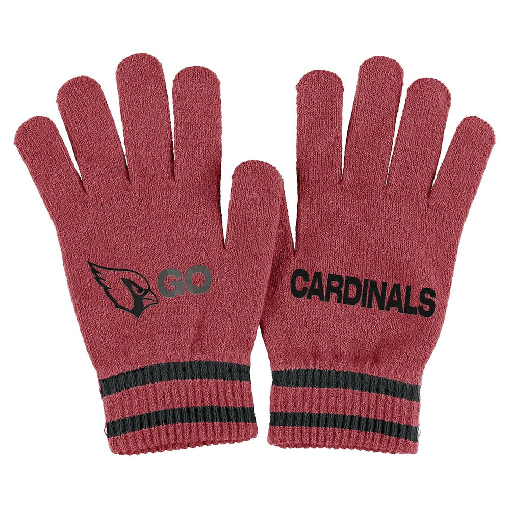 Arizona Cardinals WEAR by Erin Andrews Women's Double Jacquard Cuffed Knit Hat with Pom and Gloves Set Cardinal - NFL