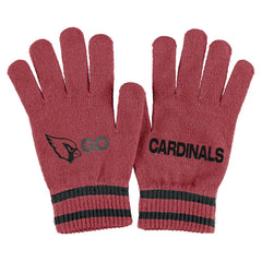 Arizona Cardinals WEAR by Erin Andrews Women's Double Jacquard Cuffed Knit Hat with Pom and Gloves Set Cardinal - NFL