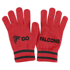 Atlanta Falcons WEAR by Erin Andrews Women's Double Jacquard Cuffed Knit Hat with Pom and Gloves Set Red - NFL