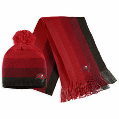 Tampa Bay Buccaneers WEAR by Erin Andrews Women's Ombre Pom Knit Hat and Scarf Set Red - NFL
