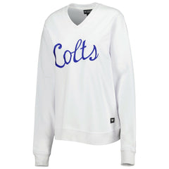 Indianapolis Colts The Wild Collective Women's Cheer V-Neck Fleece Pullover Sweatshirt White - NFL