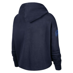 Nike - Dallas Mavericks Women's Split Flip Courtside Cropped Pullover Hoodie - Navy