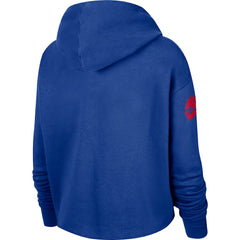 Nike - Philadelphia 76ers Women's Split Flip Courtside Cropped Pullover Hoodie - Royal