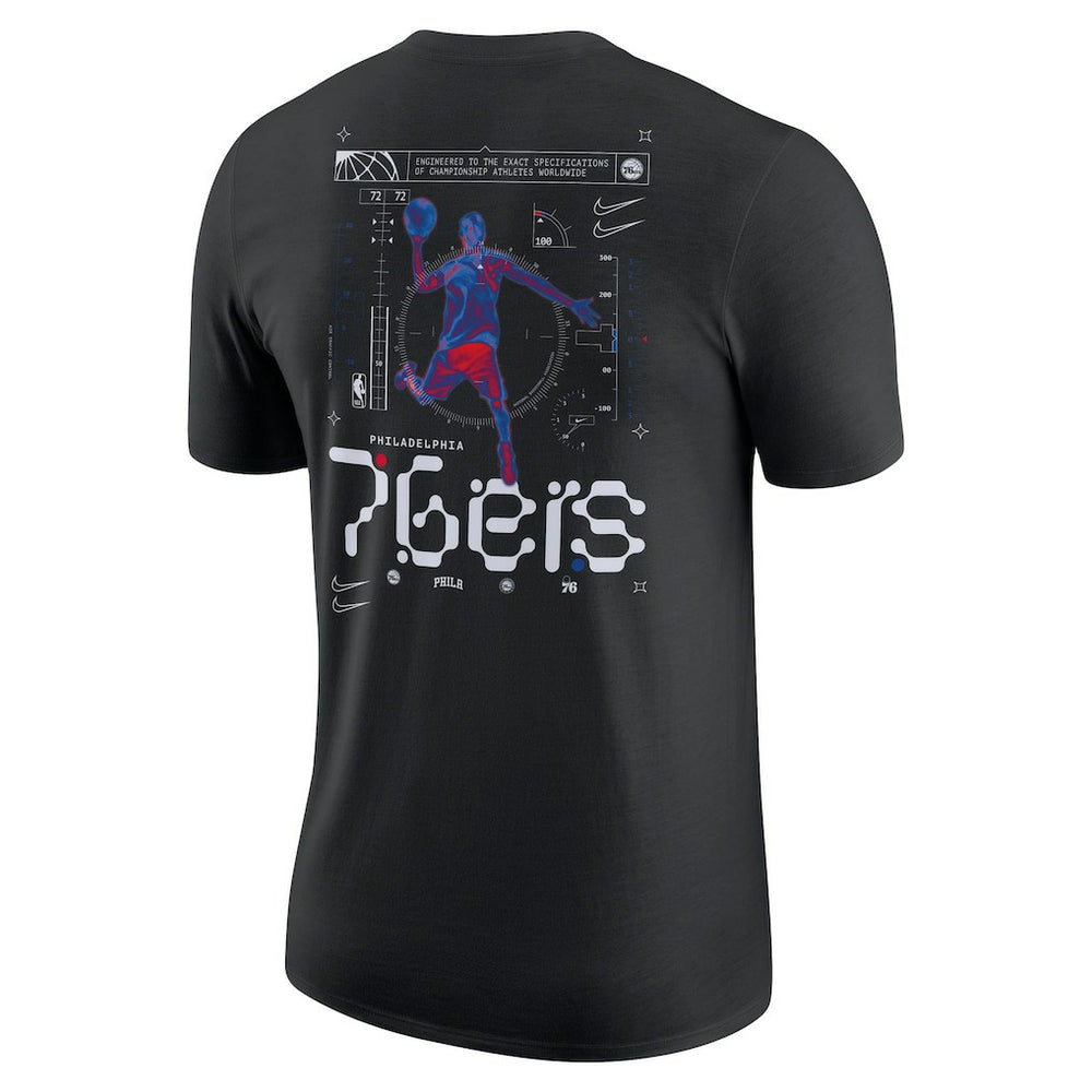 Nike - Philadelphia 76ers Courtside Air Traffic Control Max90 T-Shirt - Black
