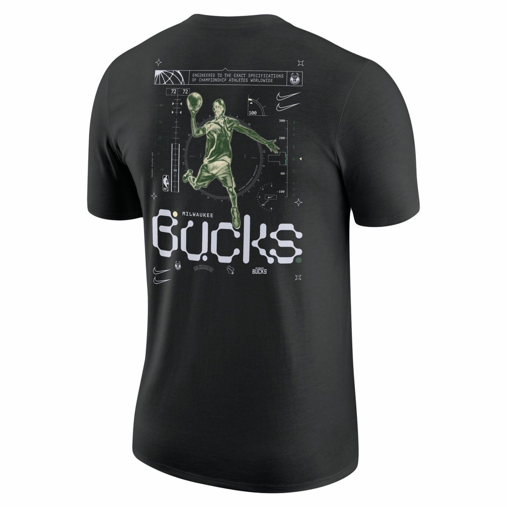 Nike - Milwaukee Bucks Courtside Air Traffic Control Max90 T-Shirt - Black