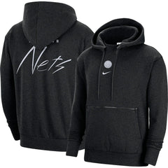 Nike - Brooklyn Nets Courtside Versus Flight Pullover Hoodie - Heather Black