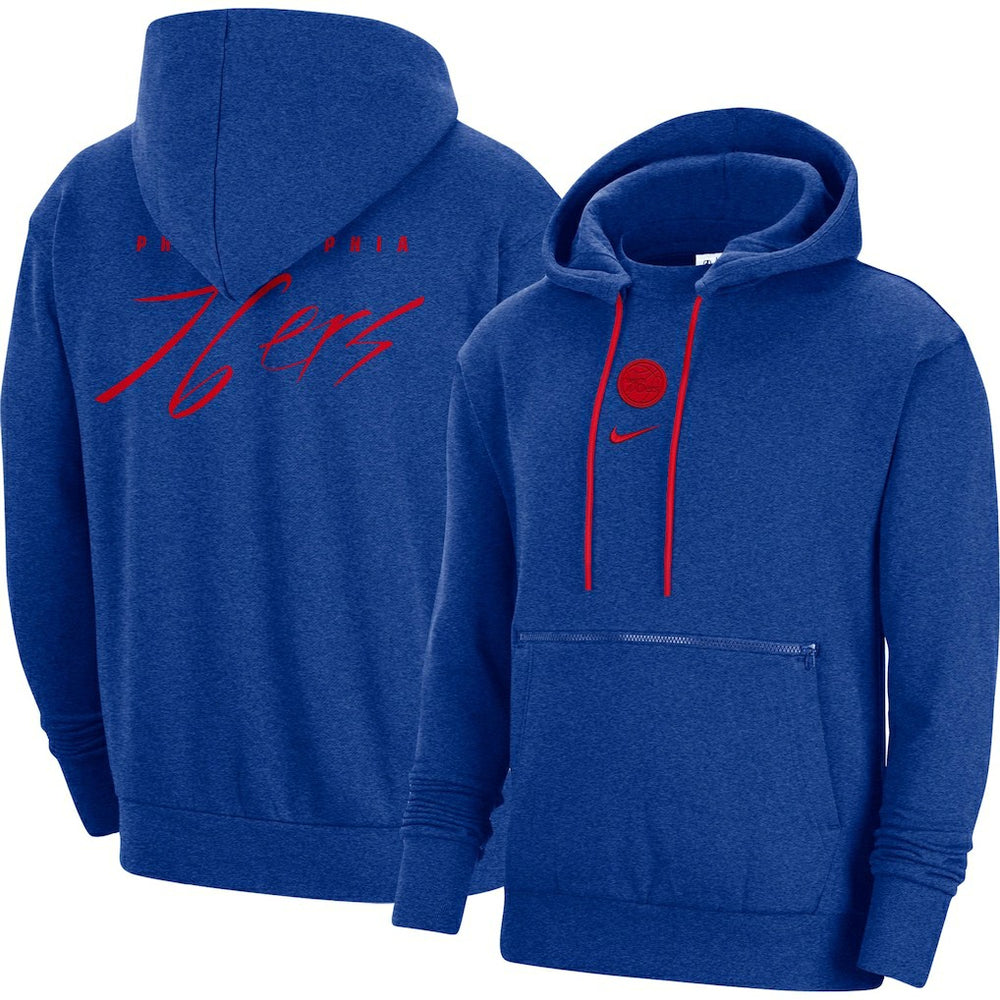 Nike - Philadelphia 76ers Courtside Versus Flight Pullover Hoodie - Heather Royal