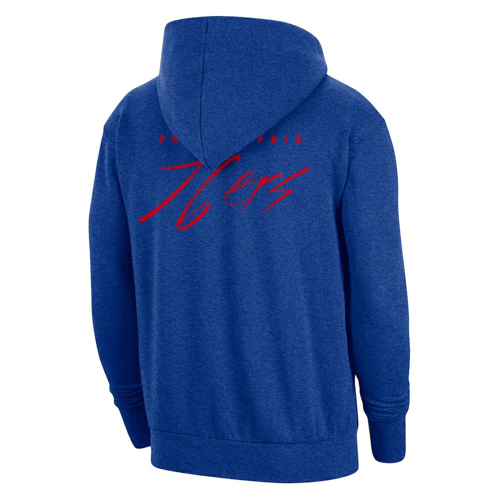 Nike - Philadelphia 76ers Courtside Versus Flight Pullover Hoodie - Heather Royal