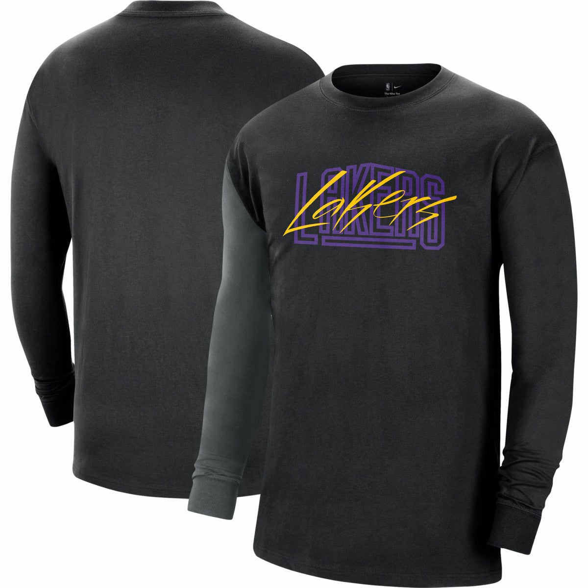 Nike - Los Angeles Lakers Courtside Versus Flight MAX90 Long Sleeve T-Shirt - Black