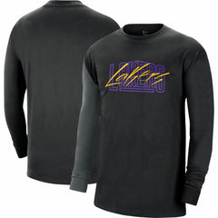 Nike - Los Angeles Lakers Courtside Versus Flight MAX90 Long Sleeve T-Shirt - Black