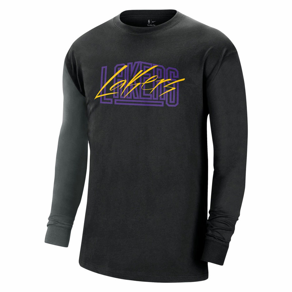Nike - Los Angeles Lakers Courtside Versus Flight MAX90 Long Sleeve T-Shirt - Black