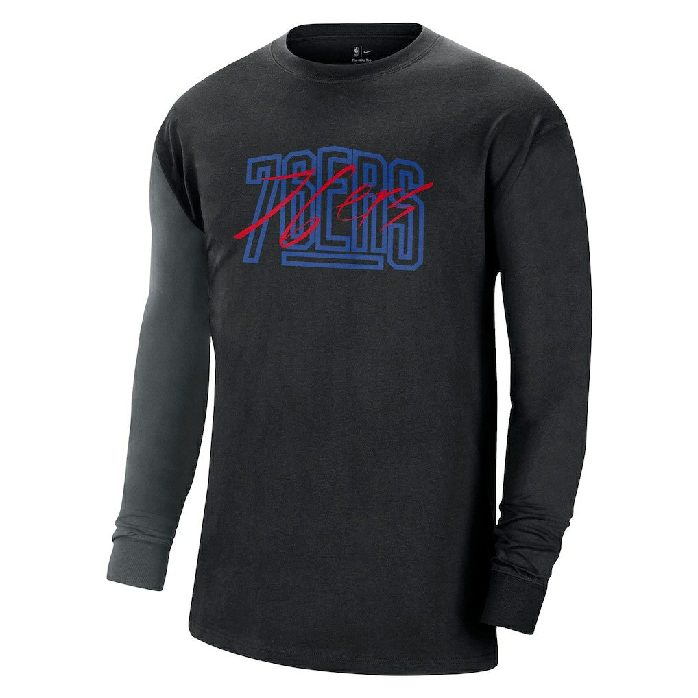 Nike - Philadelphia 76ers Courtside Versus Flight MAX90 Long Sleeve T-Shirt - Black
