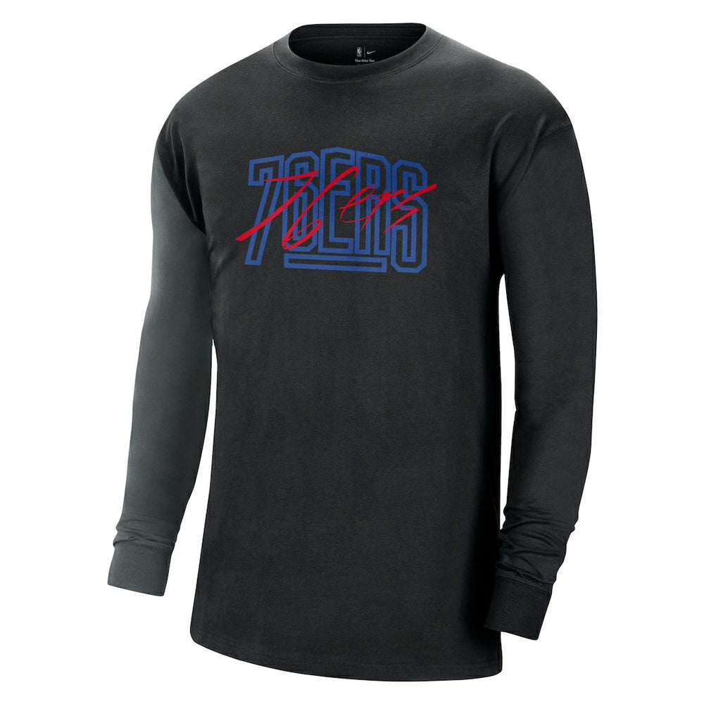 Nike - Philadelphia 76ers Courtside Versus Flight MAX90 Long Sleeve T-Shirt - Black